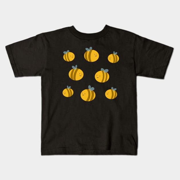 Happy Little Bees Kids T-Shirt by novabee